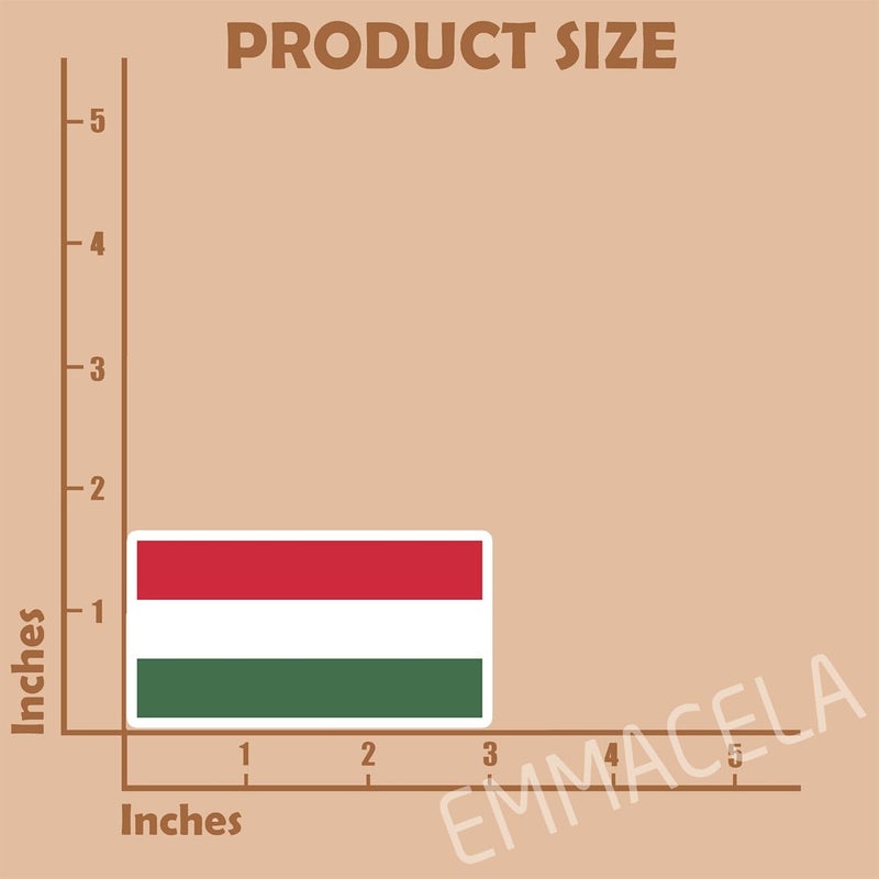 EMMACELA (3PCS) Hungary Flag stickers, Countries Flag Stickers - Waterproof Vinyl Decals For Laptops, Tumblers, Water Bottles, Books, Scrapbooks, Size 3 x 1.7 Inch - Image 2